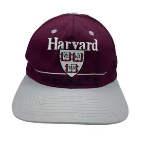 Vintage Harvard University Crimson Crest Logo Hat Snapback Twin Enterprise Cap